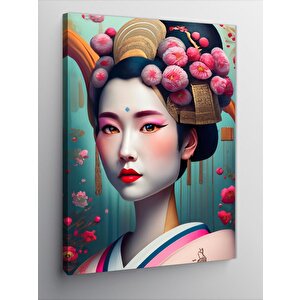 Kanvas Tablo Japon Kadın 70x100 cm