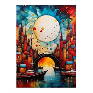 Soyut Şehir Tasarım Mdf Tablo 35cm X50cm 35x50 cm