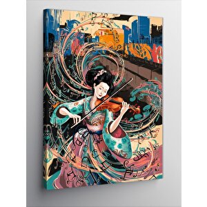 Kanvas Tablo Keman Çalan Japon Kadın 50x70 cm