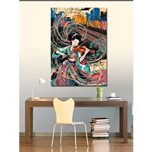 Kanvas Tablo Keman Çalan Japon Kadın 50x70 cm