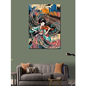 Kanvas Tablo Keman Çalan Japon Kadın 50x70 cm