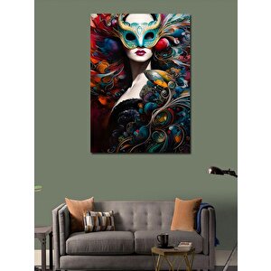 Kanvas Tablo Maskeli Kadın 50x70 cm