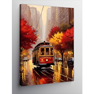 Kanvas Tablo Tramvay Ve Şehir 100x140 cm