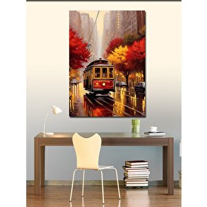 Kanvas Tablo Tramvay Ve Şehir 100x140 cm