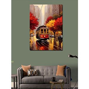 Kanvas Tablo Tramvay Ve Şehir 100x140 cm