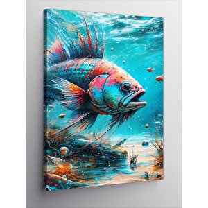 Kanvas Tablo Renkli Büyük Balık 100x140 cm