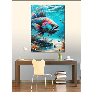 Kanvas Tablo Renkli Büyük Balık 100x140 cm