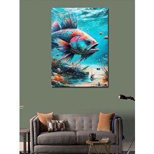 Kanvas Tablo Renkli Büyük Balık 100x140 cm