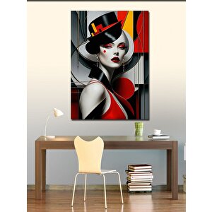 Kanvas Tablo Siyah Şapkalı Kadın 50x70 cm