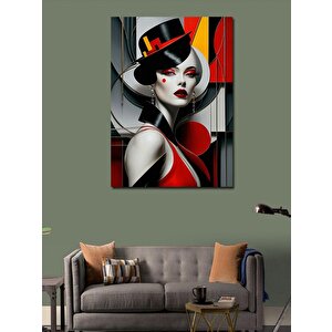 Kanvas Tablo Siyah Şapkalı Kadın 50x70 cm