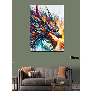 Kanvas Tablo Renkli Ejderha 100x140 cm