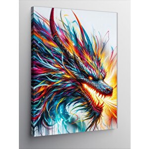 Kanvas Tablo Renkli Ejderha 70x100 cm