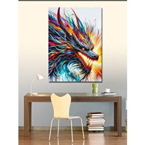 Kanvas Tablo Renkli Ejderha 70x100 cm