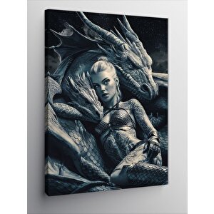 Kanvas Tablo Renkli Tüylü Melek Kadın 70x100 cm