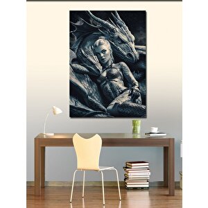 Kanvas Tablo Renkli Tüylü Melek Kadın 70x100 cm