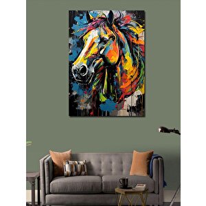 Kanvas Tablo At Ve Renklerin Dili 50x70 cm