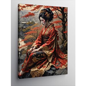 Kanvas Tablo Japon Kadın 100x140 cm