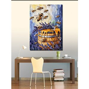 Kanvas Tablo Bal Fıçısı Ve Arılar 50x70 cm