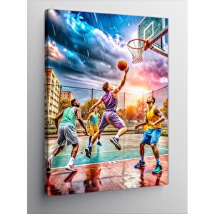 Kanvas Tablo Sokak Basketbolu 100x140 cm