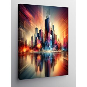 Kanvas Tablo Soyut Şehir Manzarası 100x140 cm