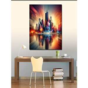 Kanvas Tablo Soyut Şehir Manzarası 100x140 cm
