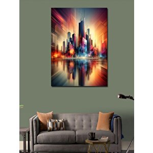 Kanvas Tablo Soyut Şehir Manzarası 100x140 cm