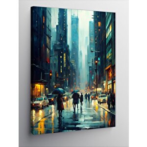 Kanvas Tablo Yağmurlu Şehir Manzarası 70x100 cm