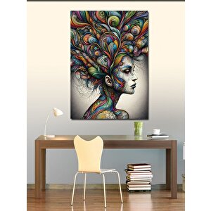 Kanvas Tablo Kız Çocuğu Ve Renkli Balonlar 100x140 cm