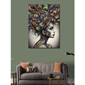 Kanvas Tablo Kız Çocuğu Ve Renkli Balonlar 100x140 cm