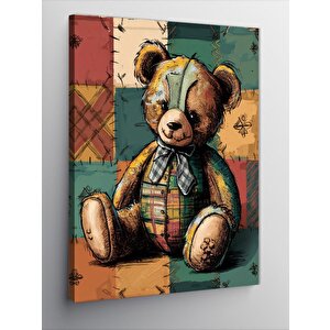 Kanvas Tablo Renkli Oyuncak Ayı 70x100 cm