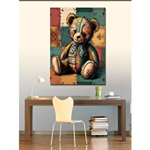 Kanvas Tablo Renkli Oyuncak Ayı 70x100 cm