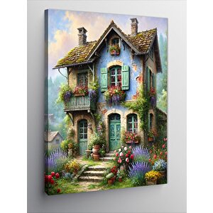 Kanvas Tablo Retro Bahçeli Ev 50x70 cm