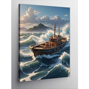 Kanvas Tablo Denizdeki Tekne 70x100 cm