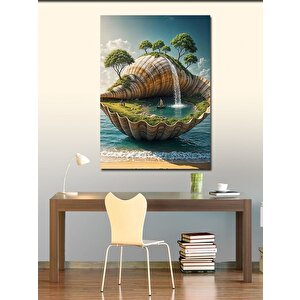 Kanvas Tablo Deniz Kabuğu Ve Kumsal 50x70 cm