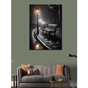 Kanvas Tablo Sokak Lambası Ve Bank 70x100 cm