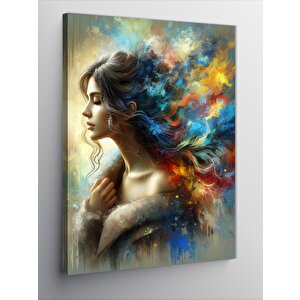 Kanvas Tablo Boyalı Saçlı Kadın 70x100 cm