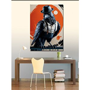 Kanvas Tablo Şapkalı Karga 50x70 cm