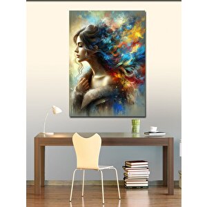 Kanvas Tablo Boyalı Saçlı Kadın 100x140 cm