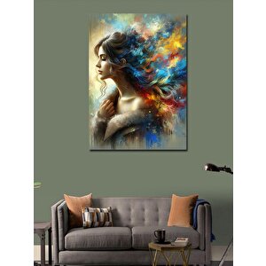 Kanvas Tablo Boyalı Saçlı Kadın 100x140 cm