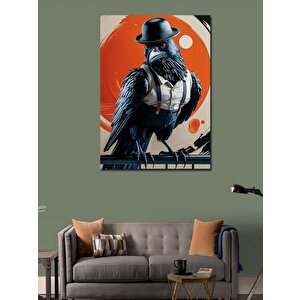 Kanvas Tablo Şapkalı Karga 70x100 cm