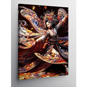 Kanvas Tablo Dans Eden Renkli Elbiseli Kadın 100x140 cm