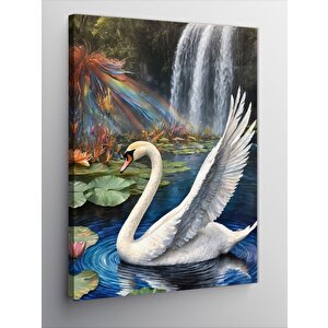 Kanvas Tablo Beyaz Kuğu 100x140 cm