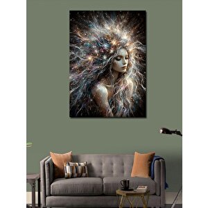 Kanvas Tablo Pastel Renklerle Boyalı Kadın Yüzü 50x70 cm