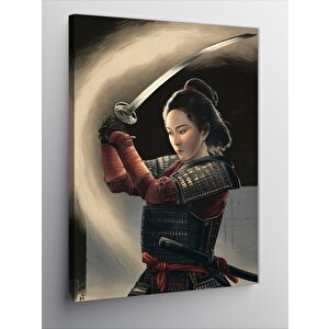 Kanvas Tablo Japon Kadın Samuray 100x140 cm