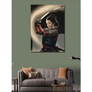 Kanvas Tablo Japon Kadın Samuray 100x140 cm
