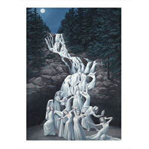 Kadın Ve Nehir Tasarım Mdf Tablo 35cm X50cm 35x50 cm