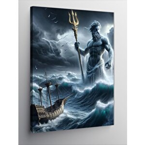 Kanvas Tablo Poseidon Ve Deniz 70x100 cm