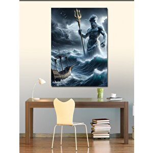 Kanvas Tablo Poseidon Ve Deniz 70x100 cm