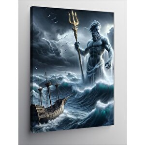 Kanvas Tablo Poseidon Ve Deniz 50x70 cm