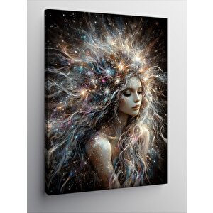 Kanvas Tablo Pastel Renklerle Boyalı Kadın Yüzü 100x140 cm